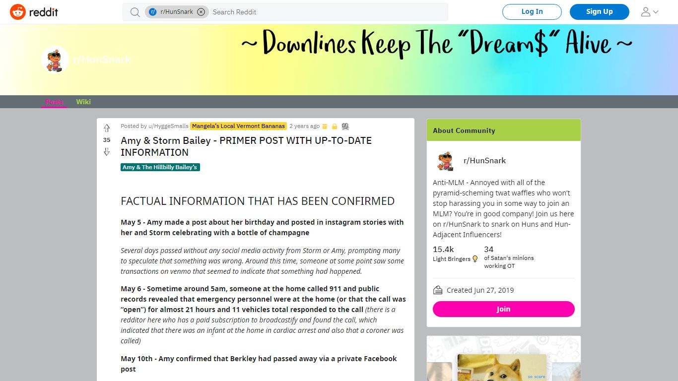 Amy & Storm Bailey - PRIMER POST WITH UP-TO-DATE INFORMATION